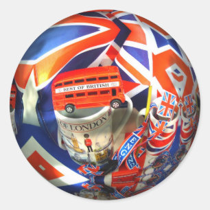 Patriotic England London collage art accessories Classic Round Sticker