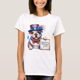 Patriotic English Bulldog 'Merica Y'all T-Shirt