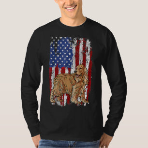 Patriotic English Cocker Spaniel American Flag 4th T-Shirt