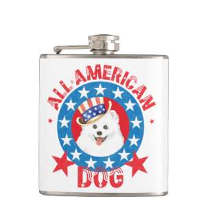 Patriotic Eskie Hip Flask