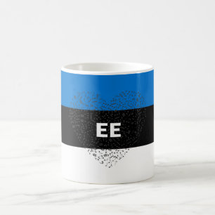 Patriotic Estonia Flag with a musical heart Coffee Mug