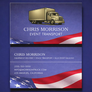 Patriotic Event Transport Delivery Truck Business Card