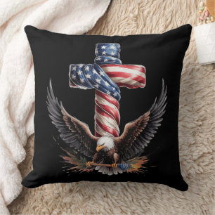 Patriotic Faith and Freedom Eagle Artwork Cushion