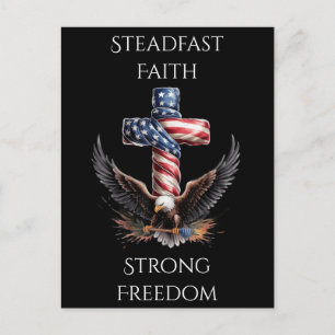 Patriotic Faith and Freedom Eagle Artwork Postcard