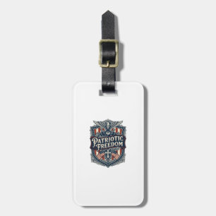 Patriotic Faith Family Freedom Vector Graphic Tee Luggage Tag