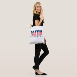 Patriotic Faith over Fear Stars & Stripes Tote Bag
