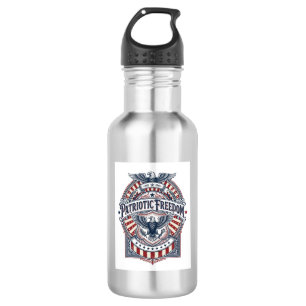 Patriotic Faith Over Fear USA Vector Graphic Tee 532 Ml Water Bottle
