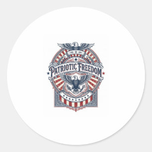 Patriotic Faith Over Fear USA Vector Graphic Tee Classic Round Sticker