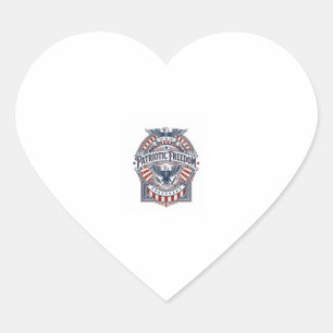 Patriotic Faith Over Fear USA Vector Graphic Tee Heart Sticker