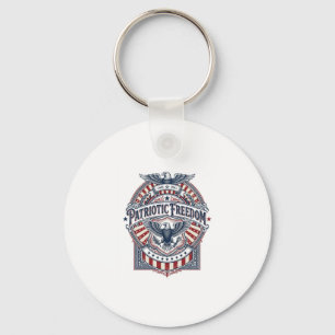 Patriotic Faith Over Fear USA Vector Graphic Tee Key Ring