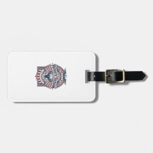 Patriotic Faith Over Fear USA Vector Graphic Tee Luggage Tag