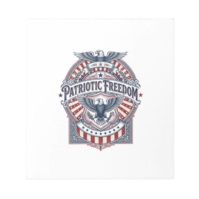 Patriotic Faith Over Fear USA Vector Graphic Tee Notepad (Front)