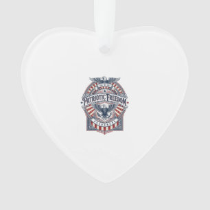 Patriotic Faith Over Fear USA Vector Graphic Tee Ornament