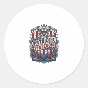 Patriotic Fall Harvest Vector Graphic Tee Classic Round Sticker