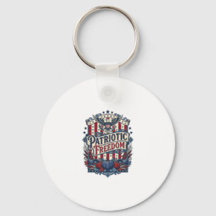 Patriotic Fall Harvest Vector Graphic Tee Key Ring