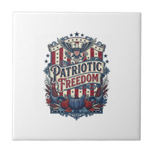 Patriotic Fall Harvest Vector Graphic Tee Tile