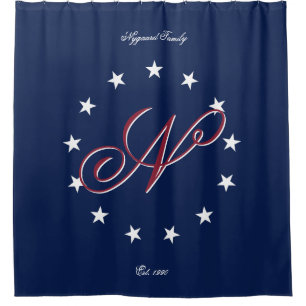 Patriotic Family Name Sign Shower Curtain