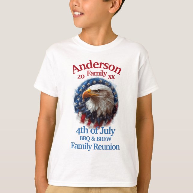 Patriotic Family Reunion – 4th of July BBQ & Brew T-Shirt (Front)