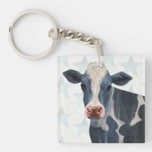 Patriotic Farm - Cow Key Ring