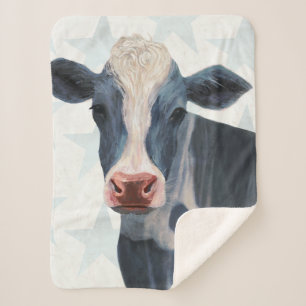 Patriotic Farm - Cow Sherpa Blanket