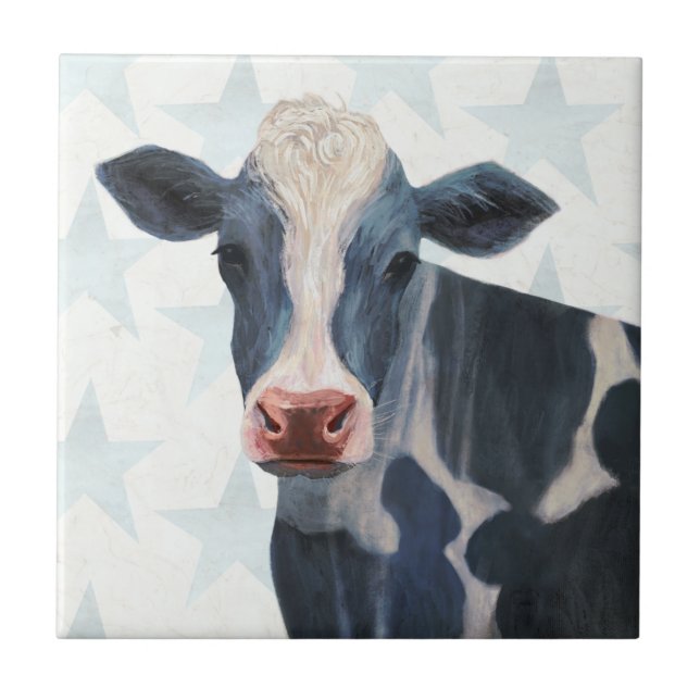 Patriotic Farm - Cow Tile (Front)