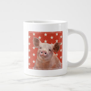 Patriotic Farm - Pig Large Coffee Mug