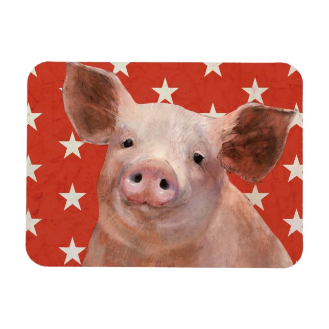 Patriotic Farm - Pig Magnet (Horizontal)