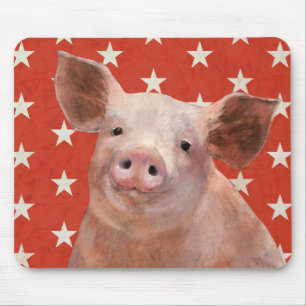 Patriotic Farm - Pig Mouse Mat