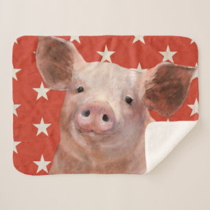 Patriotic Farm - Pig Sherpa Blanket
