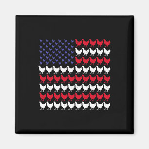 Patriotic Farmers 4th Of July American Flag Magnet