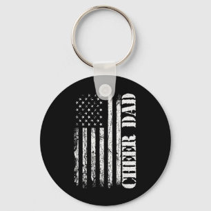 Patriotic Father's Day Cheer Dad Cheerleader Cheer Key Ring