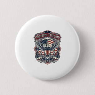 Patriotic Fathers Day Vector Graphic Tee 6 Cm Round Badge