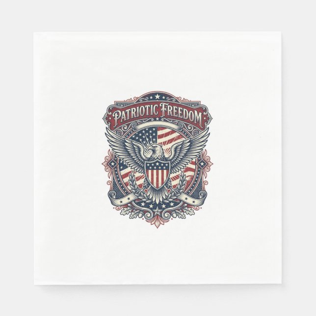 Patriotic Fathers Day Vector Graphic Tee Napkin (Front)