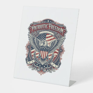 Patriotic Fathers Day Vector Graphic Tee Pedestal Sign