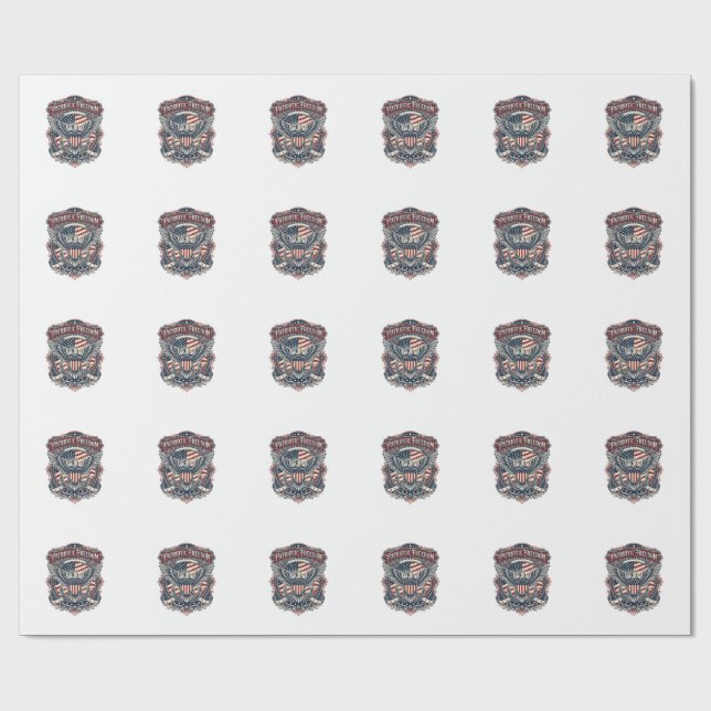 Patriotic Fathers Day Vector Graphic Tee Wrapping Paper (Flat)