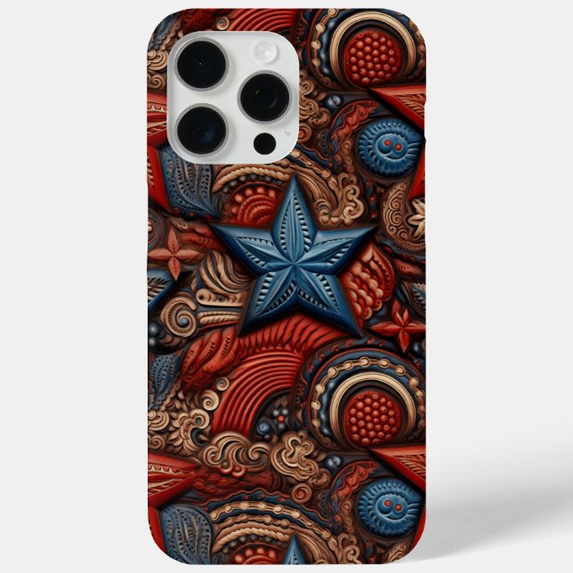 Patriotic Faux Leather Case-Mate iPhone Case (Back)