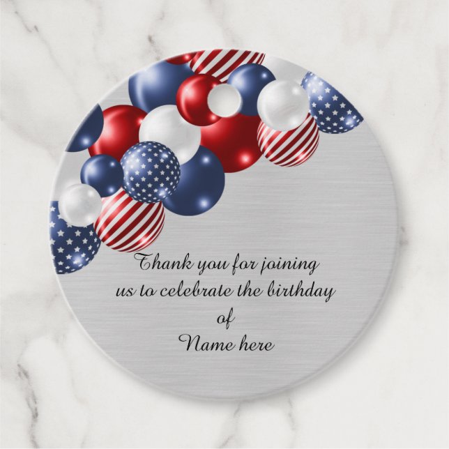 PATRIOTIC FAVOR TAG GREY LIGHT (Front)