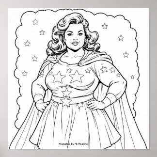 Patriotic Female Superhero Poster