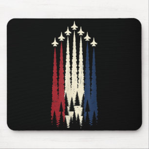 Patriotic Fighter Jet Usa Flag 4th Of July Men Mouse Mat