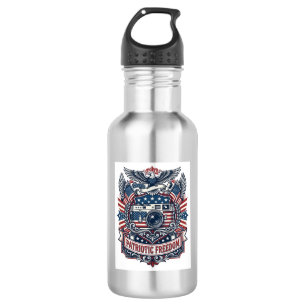 Patriotic Film Camera Lover Vector Graphic Tee 532 Ml Water Bottle