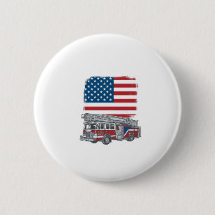 Patriotic Fire Truck American Flag Vintage Shirt_1 6 Cm Round Badge