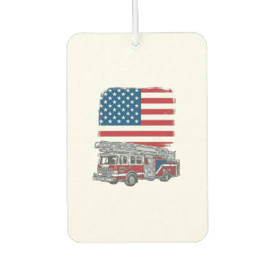 Patriotic Fire Truck American Flag Vintage Shirt_1 Car Air Freshener