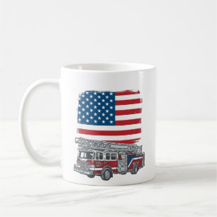 Patriotic Fire Truck American Flag Vintage Shirt_1 Coffee Mug