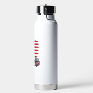 Patriotic Fire Truck American Flag Vintage Shirt_1 Water Bottle
