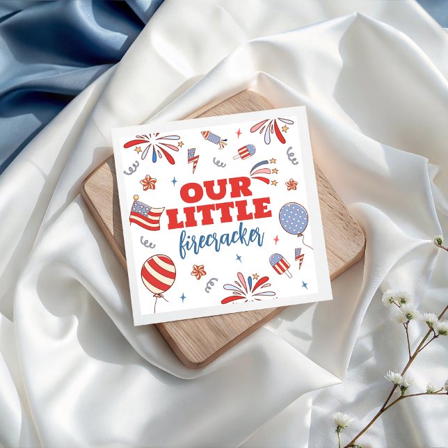 Patriotic Firecracker Birthday Party Napkins (Creator Uploaded)
