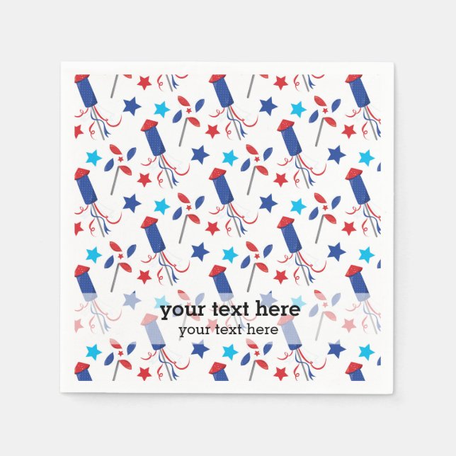 Patriotic firecrackers napkin (Front)