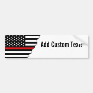 Patriotic Firefighter Style American Flag Bumper Sticker