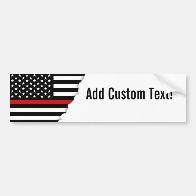 Patriotic Firefighter Style American Flag Bumper Sticker (Front)