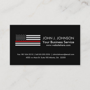 Patriotic Firefighter Style American Flag Business Card