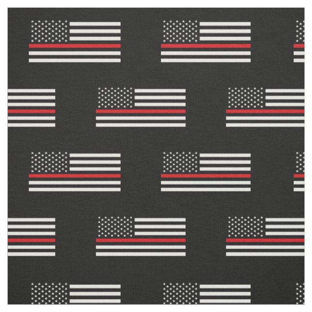 Patriotic Firefighter Style American Flag Fabric (Swatch)